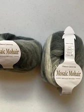 2 Skeins - Filatura Lanarota Mosaic Mohair Grey Mix 