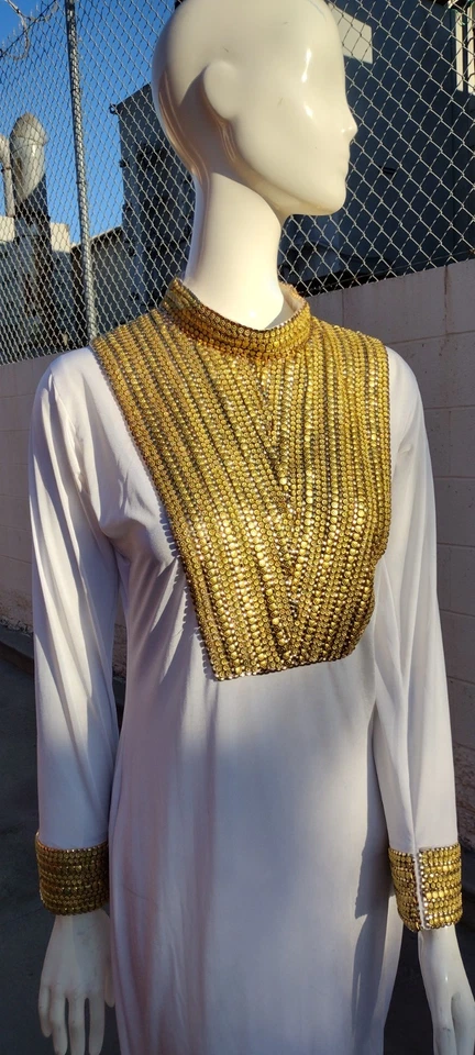 Diosa Bombshell Cosplay Egipto Manga Larga Sirena Cleopatra Vestido Metales Dorados M Foto 2 de 4