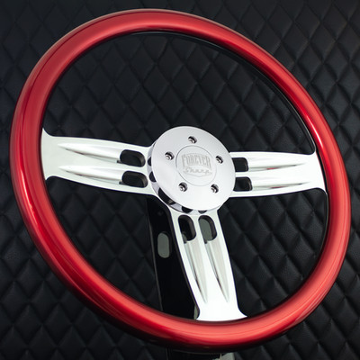 Forever Sharp 18'' Steering Wheel Big Rig Red KEN W900 & PETE 320-389 T04