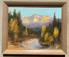 David Stirling Oil Painting Rocky Mountain NP Colorado c1963 Estes Park