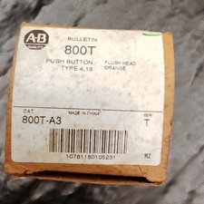 Allen Bradley 800T-A3A NIB Flush Pushbutton+Ser T+Orange+1NO 1NC+Type 4,13