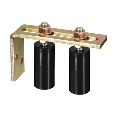 Slide Gate Guide Roller with L Post Bracket 3'' Dual Nylon Rollers Black New