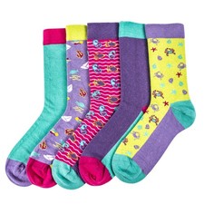 Anemoss Women s Seamless Socks Set, 5 Pairs, Nautical Design, 85 Cotton, Fits S