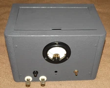 Antique Grey Wrinkle Radio Amp Power sup. Steel project case & Weston Volt Meter