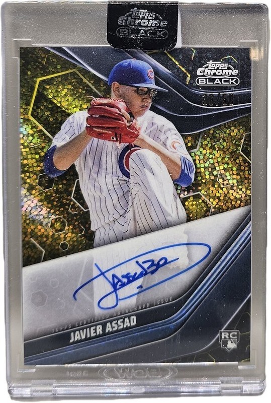 2023 Topps Chrome Black Javier Assad Auto RC Gold Refractor #/50