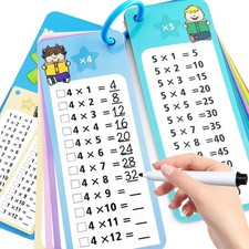 Multiplication Flash Cards 1-12 with Markers Rings for 1st-3rd Grade