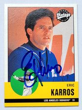 ERIC KARROS Signed 2001 Upper Deck Vintage #240 Los Angeles Dodgers Card AUTO
