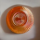 VTG Jeanette Carnival-Anniversary Pattern 8” Plate Iridescent Marigold/Orange