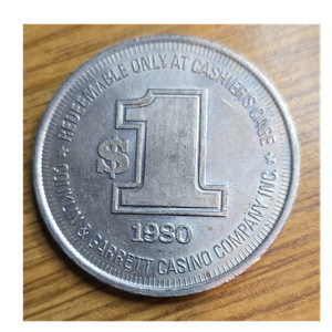 Conklin & Garrett Casino Collectible $1 Gaming Token Casino Token 1980