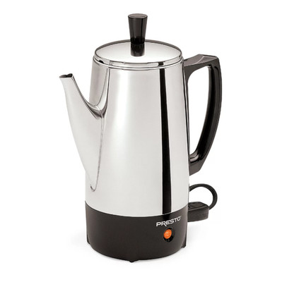 Presto 02822 Stainless Steel Coffee Maker, Classic Percolator, Easy Pour, Silver