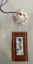 Yakushi Kiln Cat Wind Chime Pottery Cute Made In Japan Hand Painted