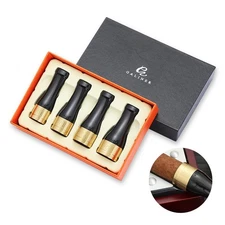 Galiner Fine 4 Sizes Per Set Gray Fine Pure Copper Resin Cigar Pipe Holder Gift