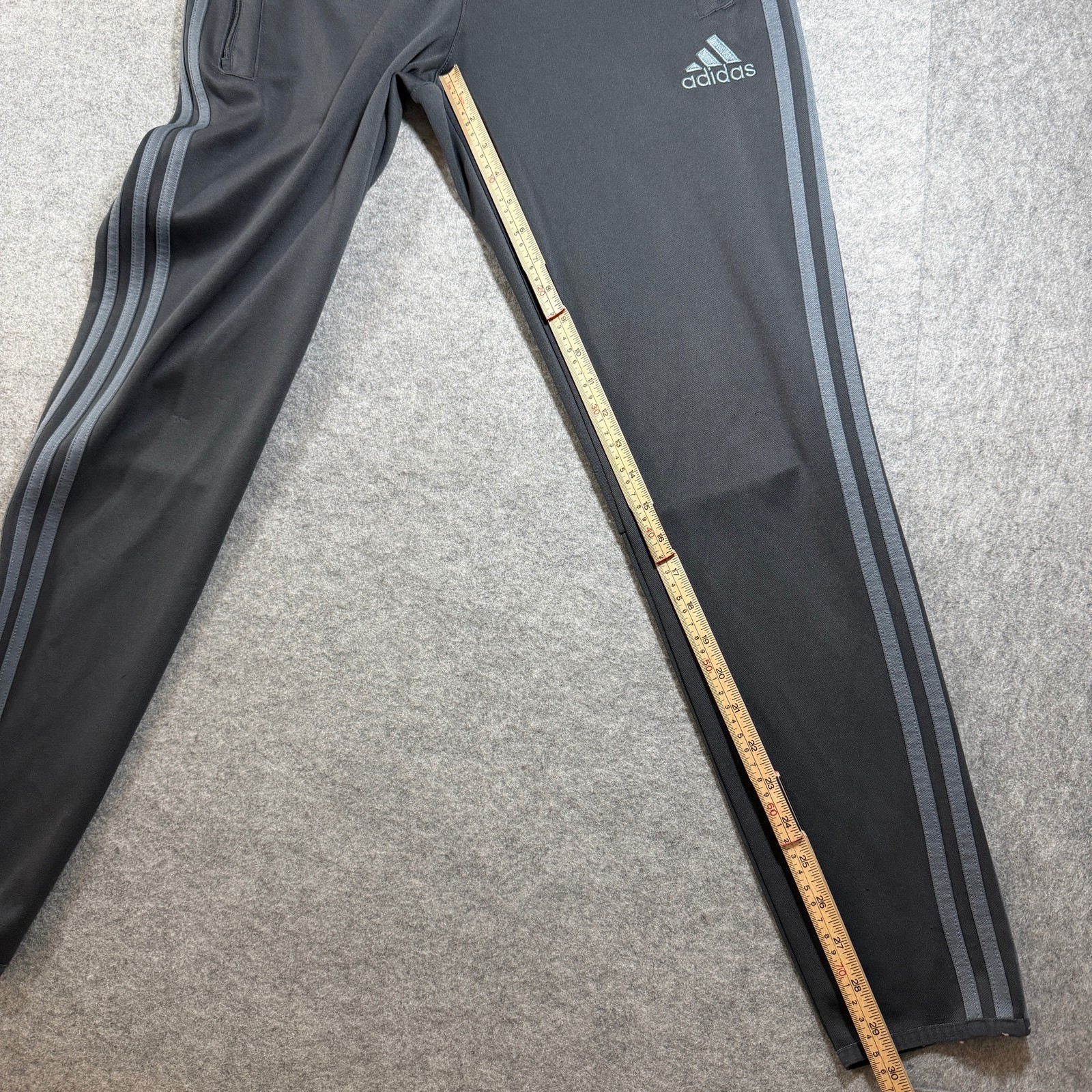 Adidas Track Jogger Mens M Black 3 Stripe Zip Pockets Tapered Athletic Zip Ankle thumbnail 5