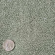 Vintage Olive Green Tossed Dash Print Cotton Fabric 51" x 44" Quilt Sewing