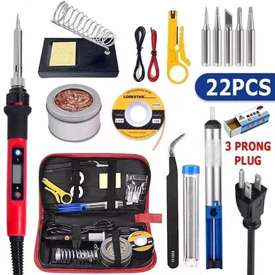 Soldering Iron Electric Gun Adjustable Temperature 80W Welding Solder Wires +Tip