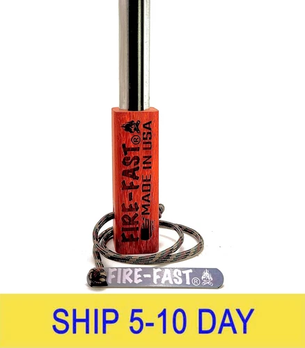 Fire-Fast Trekker. Best Emergency Waterproof Survival Fire Starter. Magnesium an