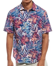 Tommy Bahama Island Zone COAST MONARCH MONSTERA Camp Shirt LARGE, XL