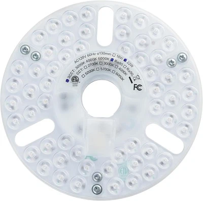 HAOLEDI 5.12" LED Ceiling Fan Light Retrofit Kit, 22W, 3000LM, 3CCT Color adjustable