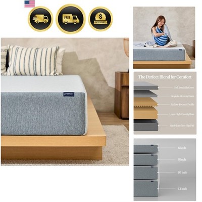Twin Mattress Memory Foam Gel Graphite Infused Medium Firm Pressure Relief