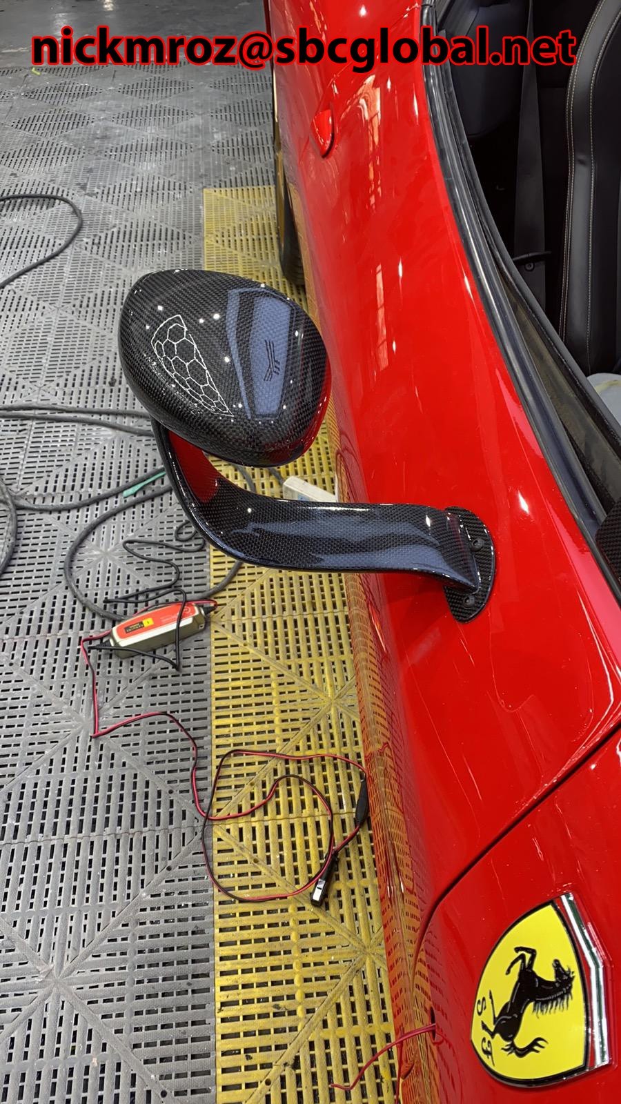 Ferrari 458 / 488 GT3  Pair Mirrors. Painted Black. Side Racing Mirrors. NEW NEW