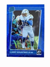 2021 Donruss Optic Larry Rountree III Blue Scope Prizm Rookie Card #256 Chargers. rookie card picture