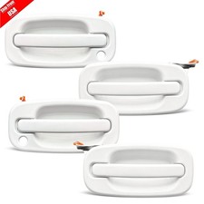 Door Handle 4pc White For Gmc Sierra 2500 Sl Extended Cab Pickup 4door 6.0 2002