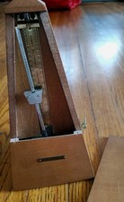 Seth Thomas Metronome De Maelzel Maple Wood Keywound With Key And Cover Working