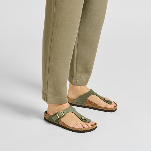 BIRKENSTOCK GIZEH THYME SANDALES TONG CUIR THYM VERT - Picture 3 of 3