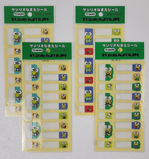 ✅Hojas de etiquetas con nombre Sanrio Kero Kero Keroppi de colección 4x (1993) hechas en Japón