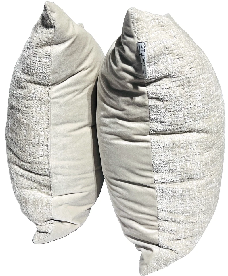 Studio Chic Home - Cojín de chenilla decorativo Darby - 2 piezas - 20''x20'' - Crema Foto 2 de 2