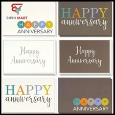 36-Pack Happy Anniversary Cards with Envelopes for Anniversaries, 4x6 In, Blank