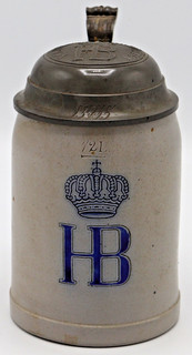 KGL Hofbrauhaus Munchen 1/2 L German beer stein Merkelbach & Wick antique HB