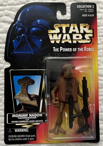 Action Figure Kenner Red Card Star Wars Power of the Force Momaw Hammerhead New