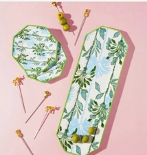 Lilly Pulitzer serving tray, Appetizer plate, 6 picks in "Swayin In The Breeze "