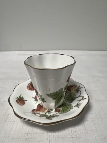 Strawberry (Scalloped) Coalport China Demitasse Cup & Saucer Sets England - MINT - Picture 5 of 9