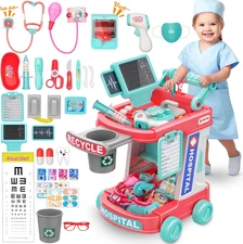 Doctor Kit for Kids - Pretend Doctor Playset for Toddlers with Stethoscope - Med