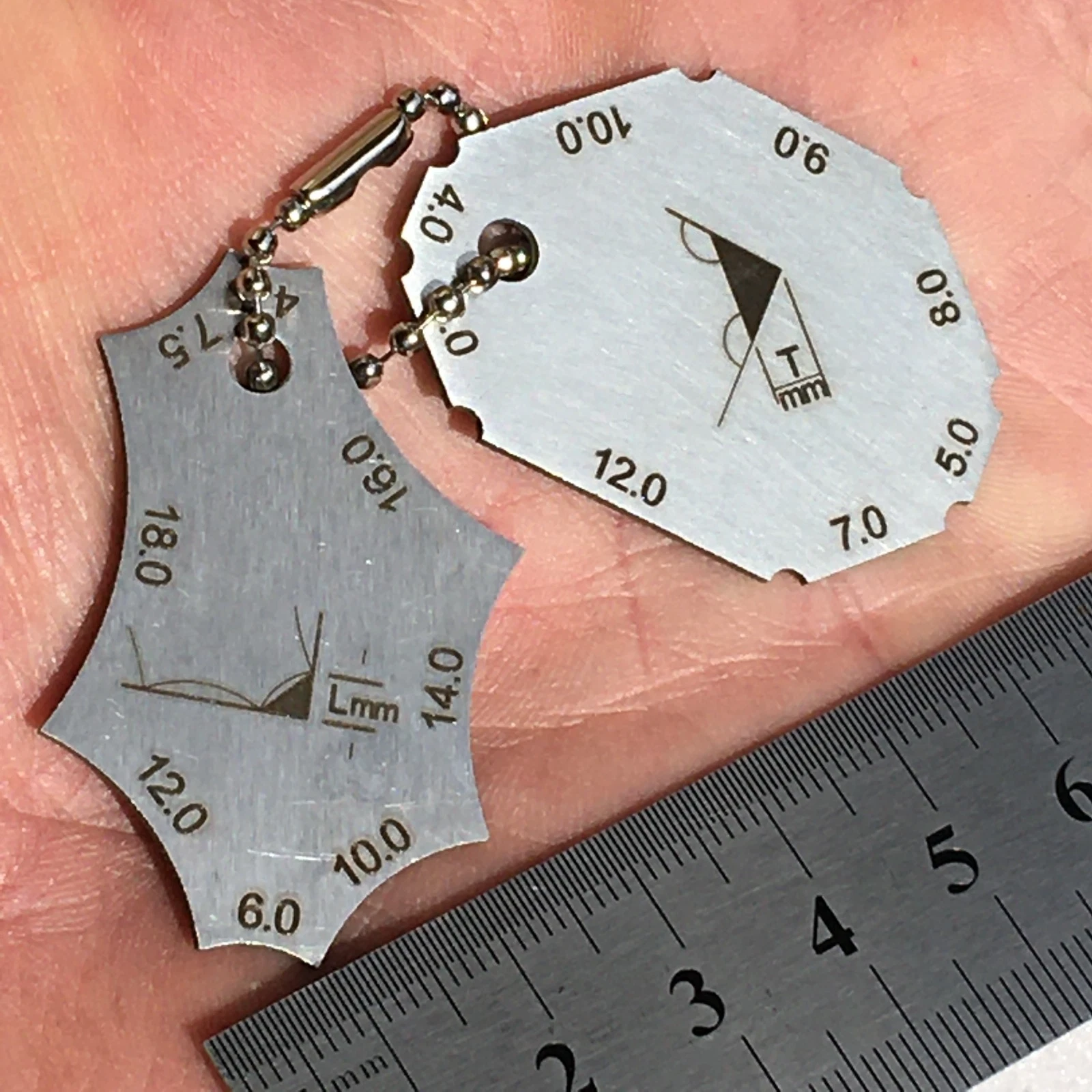 Fillet Welding Gauge Ruler Weld Joint Throat Depth Tee Two-piece AF Length - Picture 8 of 8