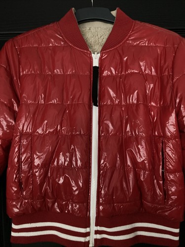 Tommy Jeans Rot Glanz Wende Puffer/Bomberjacke. Größe L (UK 14) - Bild 2 von 15