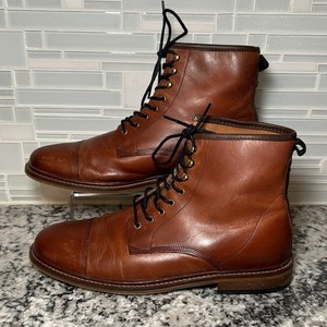 Shoe the Bear Copenhagen Chestnut Brown Leather Boots (size 44 / US 10) Shoe the Bear - Kip Apron Boot in Brown Water Repellant  main image 3