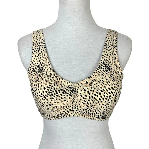 Hollister Swim M Animal Print Scoop Neck Ruched Front Pullover Bikini Top