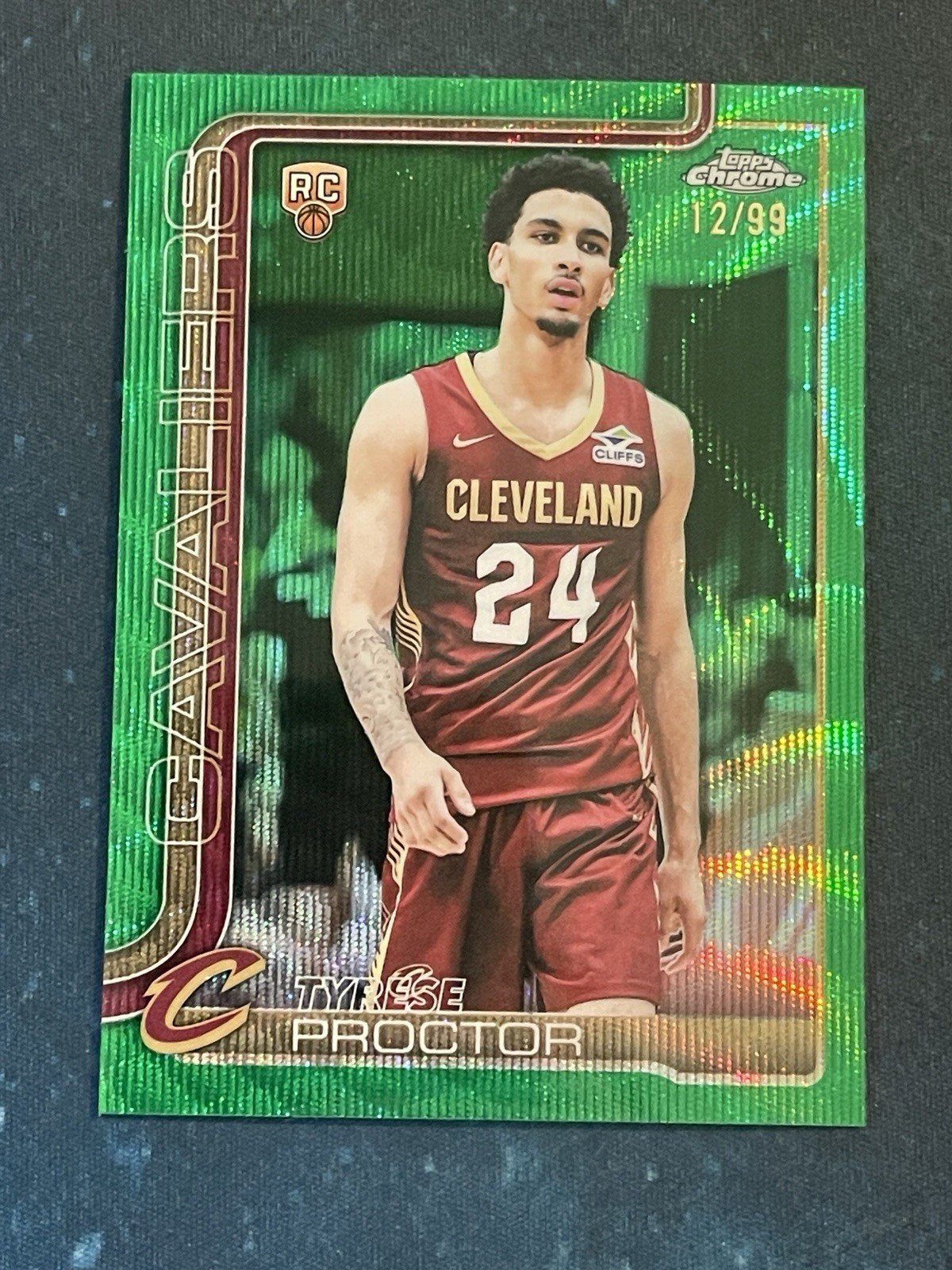 2025-26 Topps Chrome Tyrese Proctor Rookie Green Wave #300 RC /99