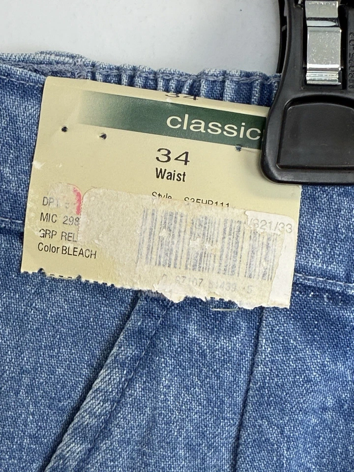 "Pantalones cortos de mezclilla Roundtree & Yorke para hombre talla 34 azul calce clásico plisado algodón 8""" Foto 3 de 4