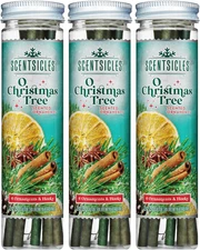 O Christmas Tree Scented Christmas Ornaments with Hooks - 3 Bottles (18 Sticks T