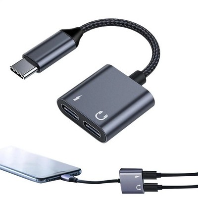 USB-C Type C to 3.5mm 1/8'' Aux Audio Adapter with Active DAC and 60W PD Charging