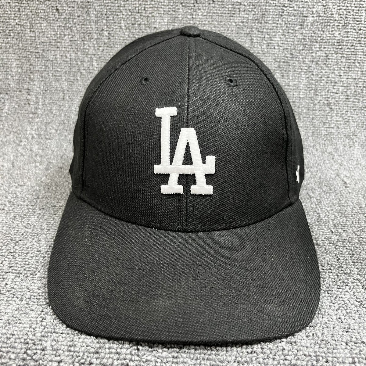 LA Dodgers '47 Brand MVP Hat Black White Adjustable Hook and Loop Strapback