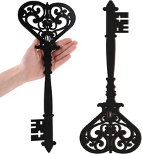 Chunful 2 Pcs Keys Wall Decor Large Skeleton Key 13.78 x 5.91 Inch, Black 