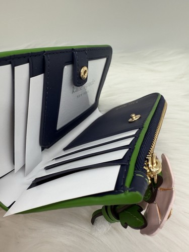 Portafoglio slim bifold nuovo con etichette originale Kate Spade New York In The Garden applicazioni floreali - Foto 13 di 19