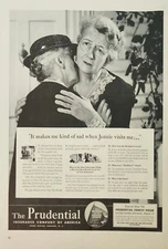 1941 The prudential insurance company Vintage Ad sad when Jennie visits me
