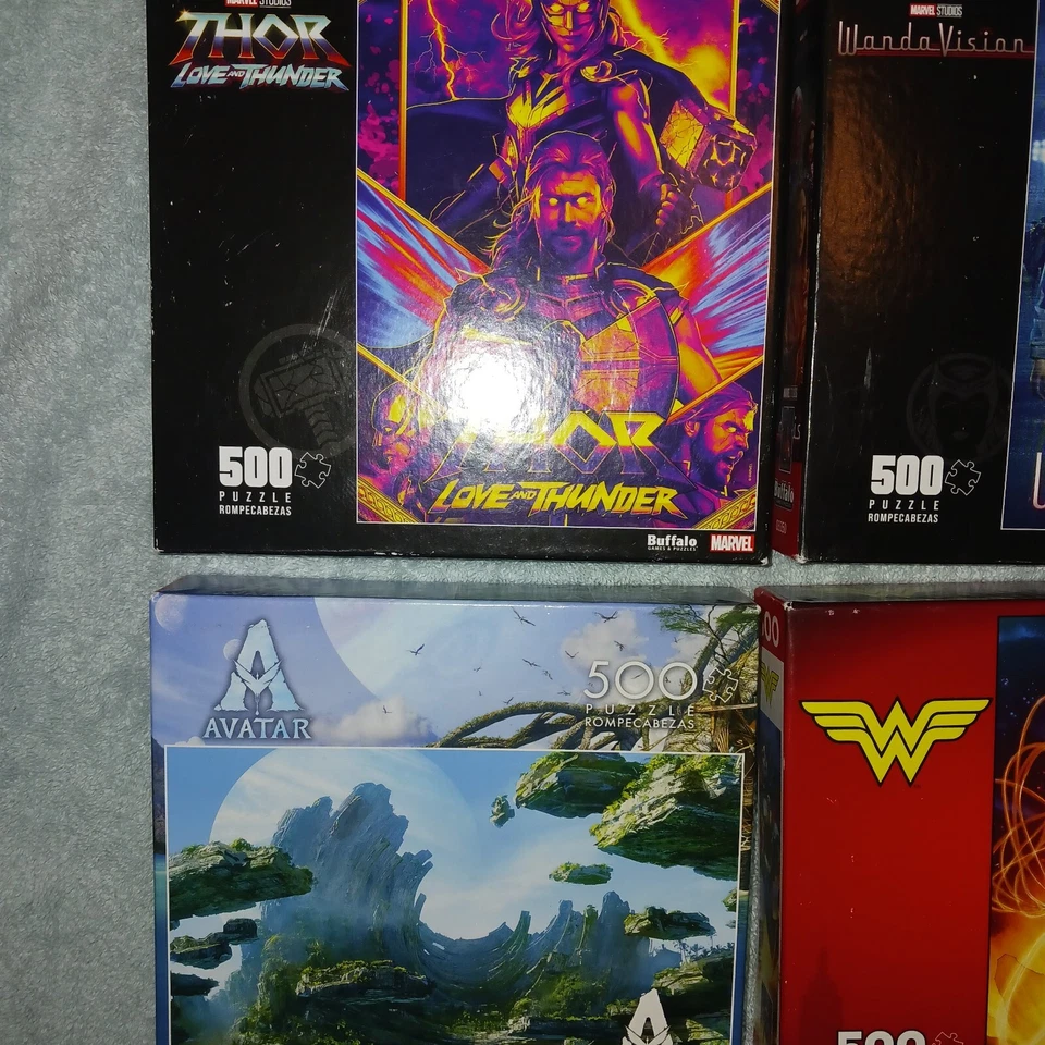 Lote de rompecabezas Marvel Comics. (4) 500 piezas. Thor, Avatar, Wonder Woman y Wanda Vision. Foto 3 de 4