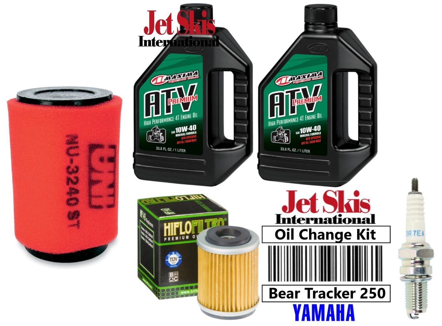 For Yamaha YFM Bear Tracker 250 Oil Change Kit NGK Spark Plug Oil  Air Filter